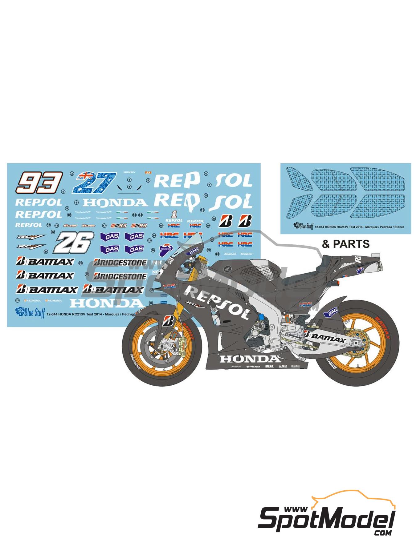 Blue Stuff 12-044: Marking / livery 1/12 scale - Honda RC213V HRC